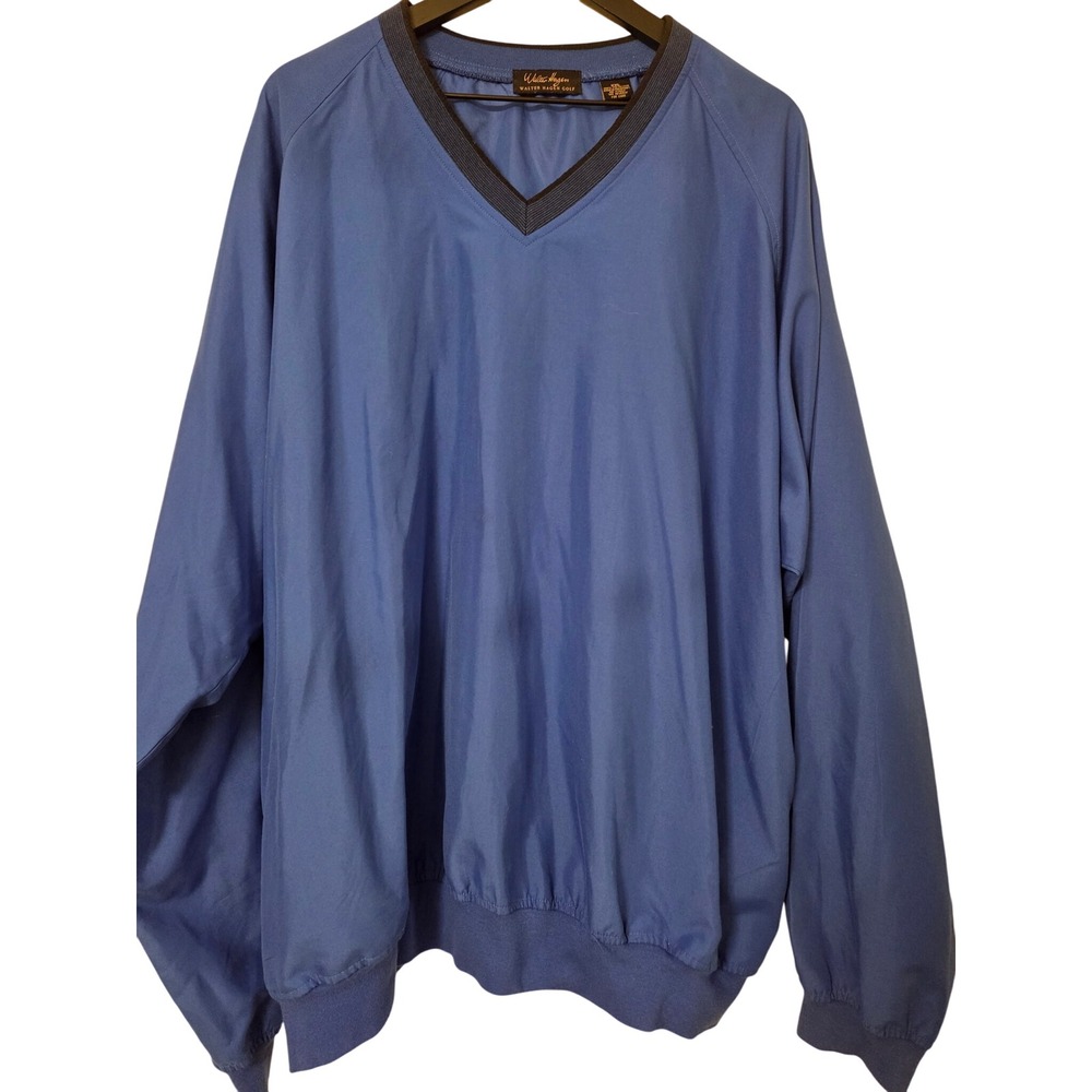 Walter Hagen Golf Men's‎ Pullover Windbreaker Jacket Blue XXL V Neck Long Sleeve
